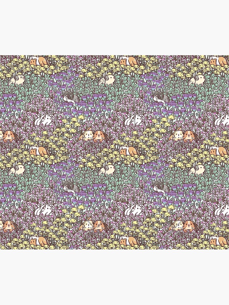 Long Haired Guinea pigs and Floral Garden pattern by Miri-Noristudio