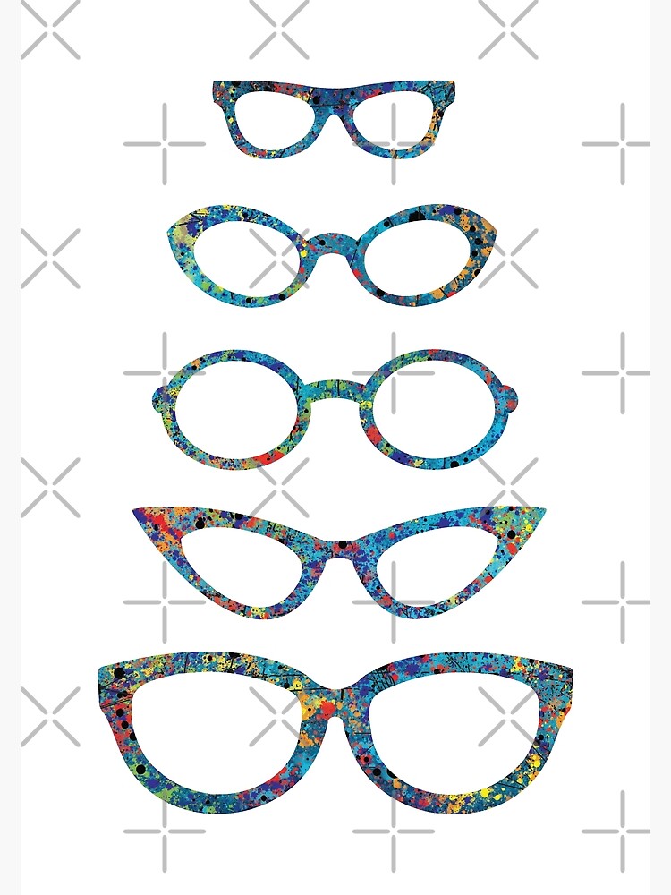 "Eyeglasses With Splatter Paint Effect" Poster for Sale by