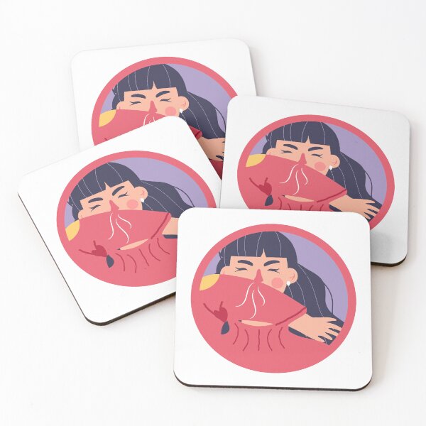 Item preview, covid-19 symptom girl cough elbow designed and sold by handriart.
