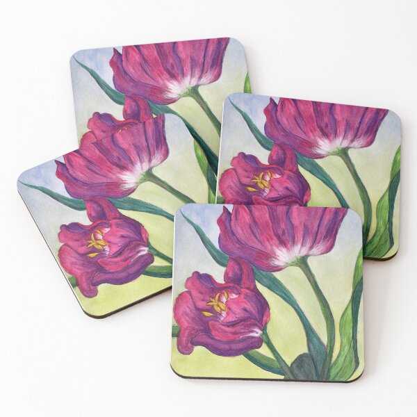 Item preview, Pink flowers watercolour painting designed and sold by AllWeronika-03.