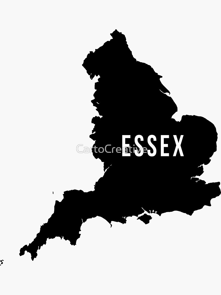 Essex England Uk Silhouette Map Sticker For Sale By Cartocreative Redbubble 