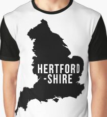 Hertfordshire, England UK Silhouette Map Graphic T-Shirt