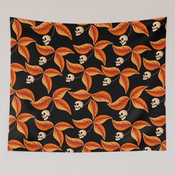 Item preview, Autumn Leaves and Skulls Pattern designed and sold by mrhighsky.