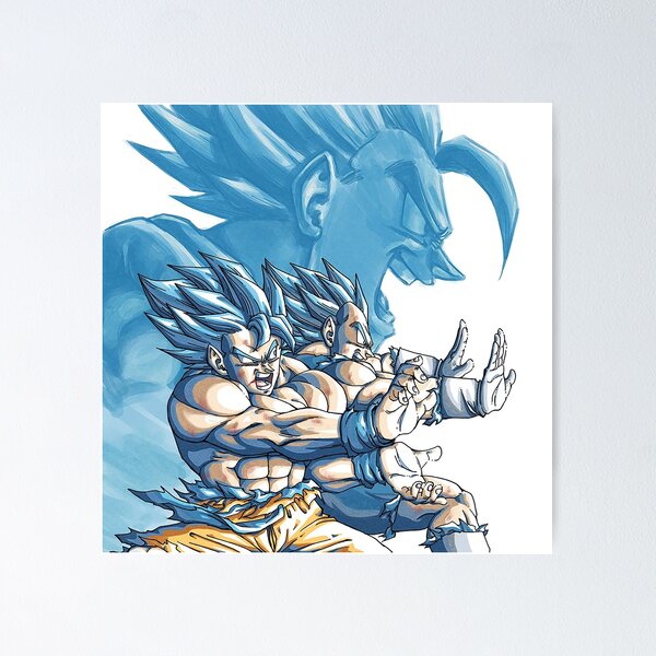 Blue Vegito & Blue Gogeta Drawstring Bag by thomasDten-Art