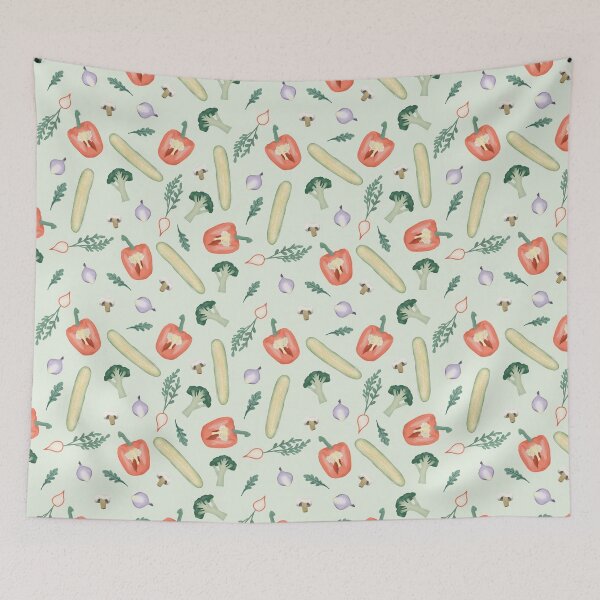 Item preview, Whimsical Green Vegetable Illustration Pattern designed and sold by Aimee Gray.