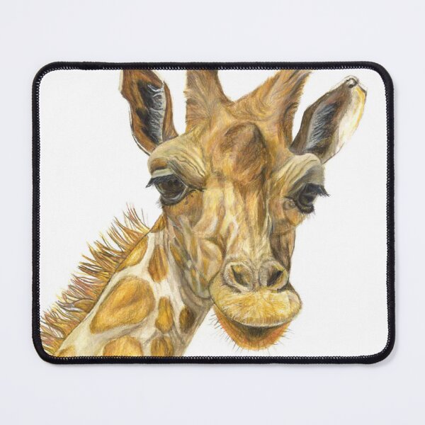 Item preview, Giraffe fine art coloured pencil drawing designed and sold by EzbieArt.