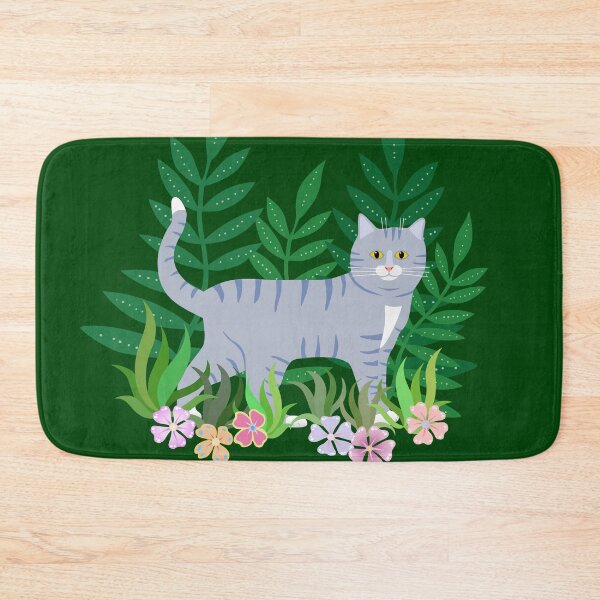 Item preview, Grey Cat in a Garden designed and sold by OutOfNowhere.