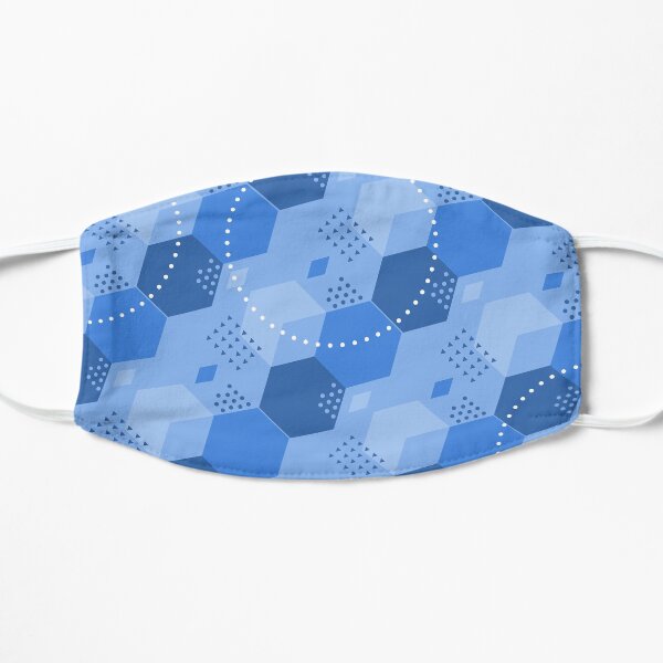 More Blue Cubes Flat Mask