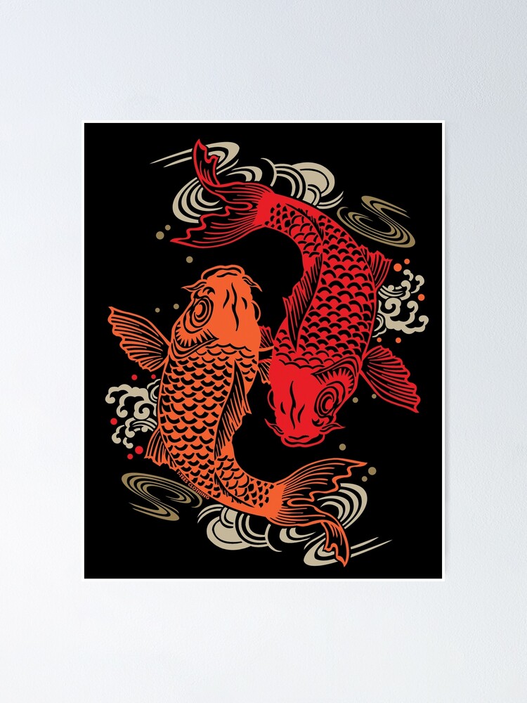 Koi Lucky Fish Carp Japanese Art Poster for Sale by T-TEES Clothing