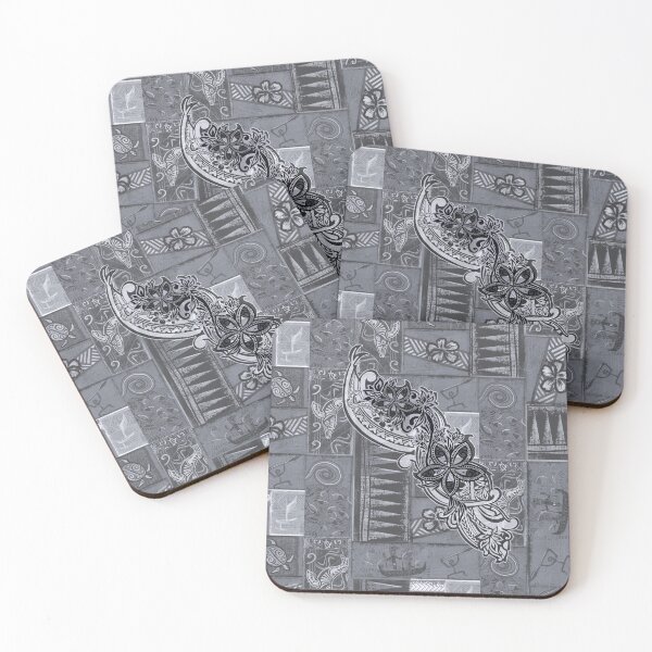 Item preview, Polynesian Tribal 796 Slate Tapa Patchwork  designed and sold by sunnthreads.