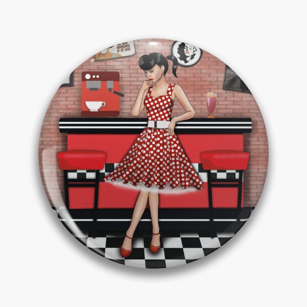 Item preview, Rockabilly girl in American Diner designed and sold by Milamara.