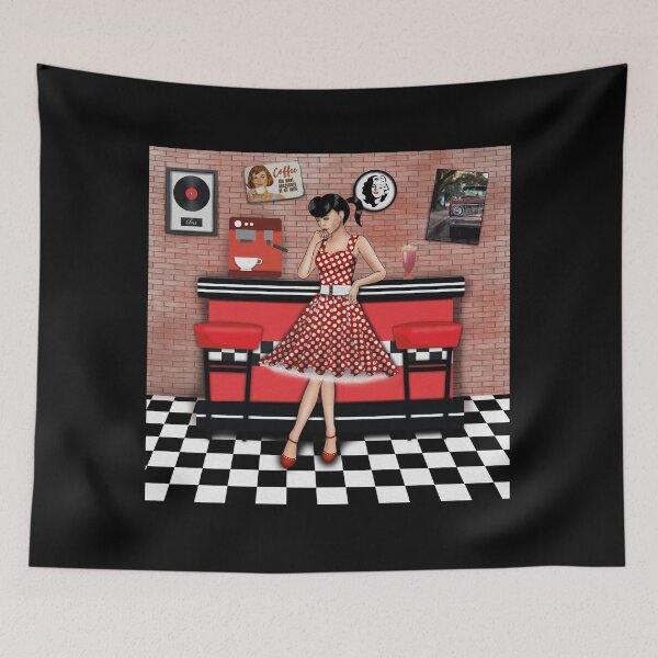 Item preview, Rockabilly girl in American Diner designed and sold by Milamara.