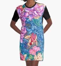 Orchid Splash Graphic T-Shirt Dress