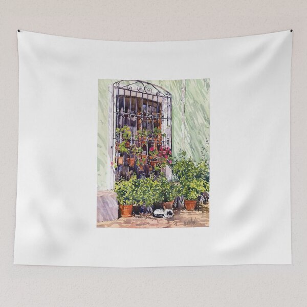 Item preview, Window with flowerpots and cat, Bentarique. designed and sold by Margaret Merry.