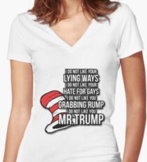 Dr. Suesss Anti Trump Fitted V-Neck T-Shirt