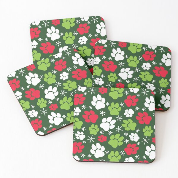Item preview, Dog Paw Prints and Snowflakes Christmas Pattern designed and sold by awkwarddesignco.