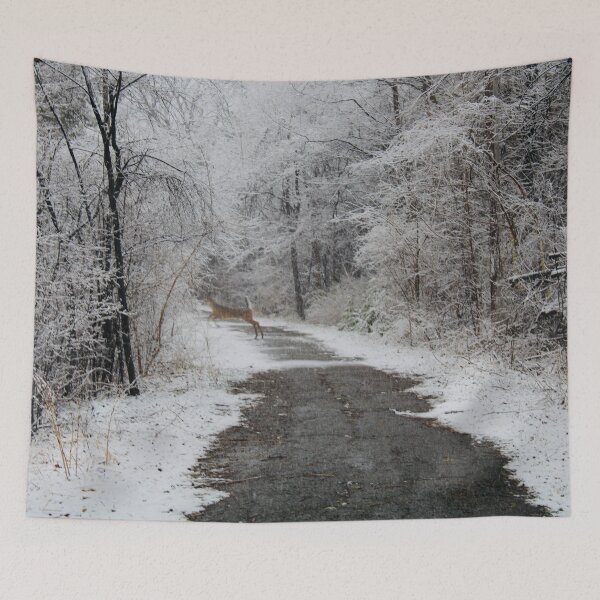 Item preview, Deer Leaping in a Snowstorm designed and sold by RoseyElisabeth.