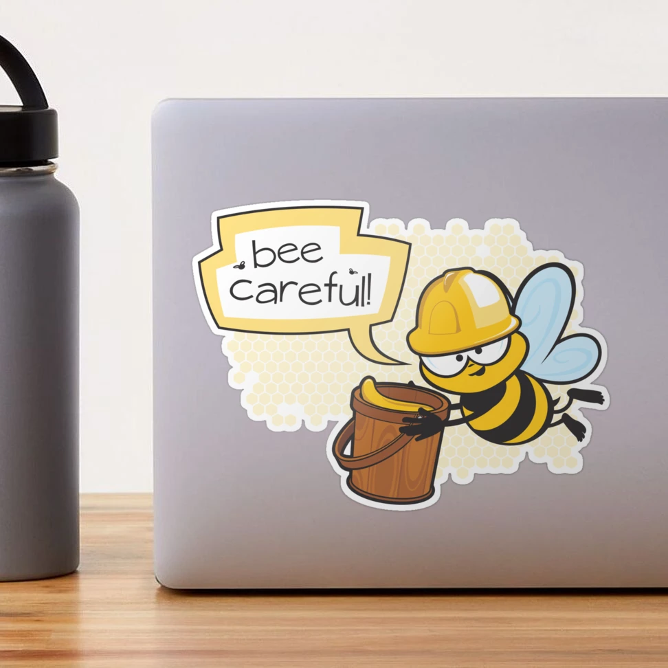 Bee Careful Attention Summer Bee Lover Gift Idea' Sticker