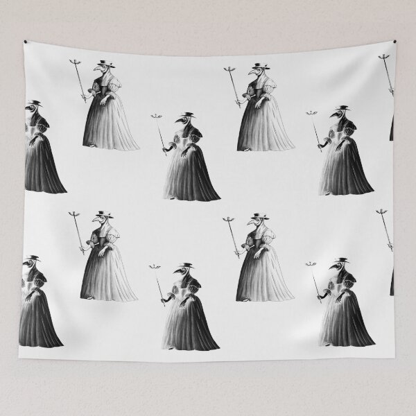 Item preview, Lady Plague Doctor (black and white pattern on white) designed and sold by Alex Tal.