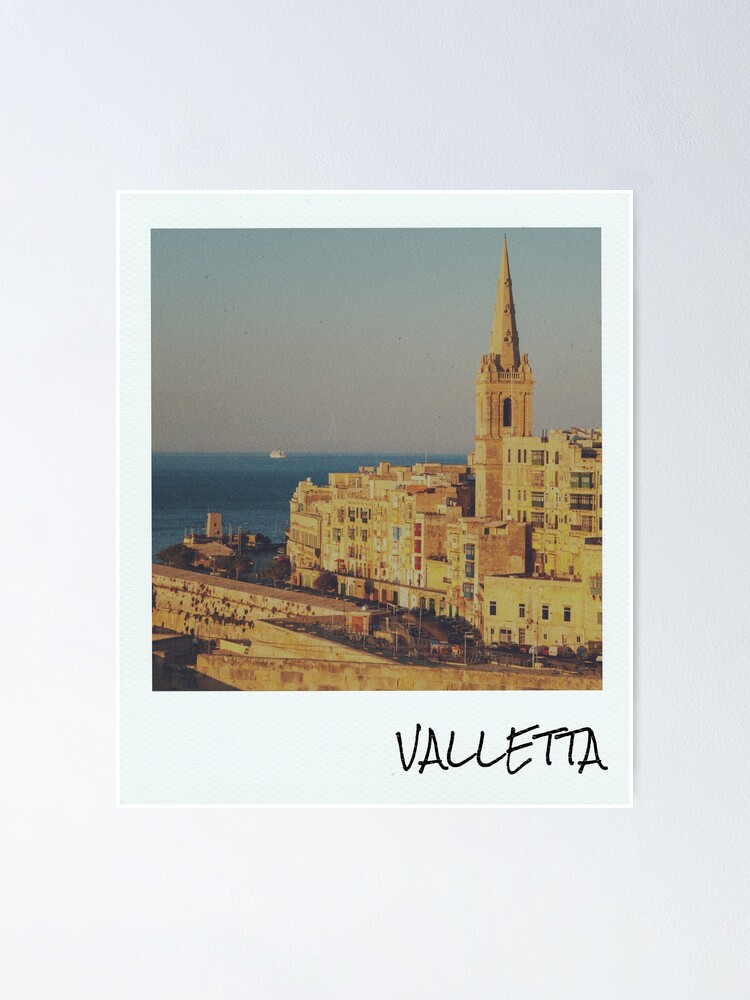 "Valletta Malta Vintage Film White Frame Souvenir" Poster for Sale by