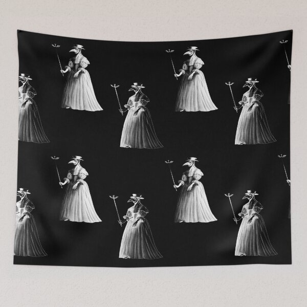 Item preview, Lady Plague Doctor (black and white pattern on black) designed and sold by Alex Tal.