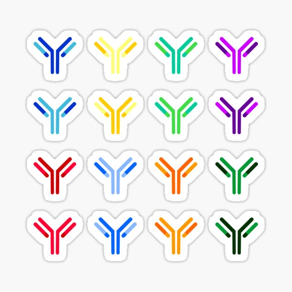 "Cartoon Antibodies Bubblegum Pink Background" Sticker for Sale by