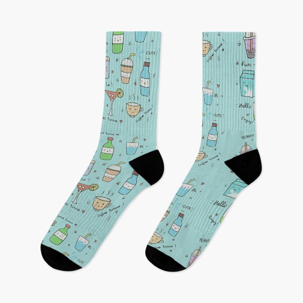 Item preview, Cute Drinks with Faces - Pattern designed and sold by TheEndlessStore.