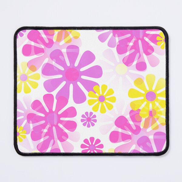 Item preview, 60's Retro Groovy Mod Flowers in Purple, Pink and Yellow - Abstract designed and sold by MellowCat.