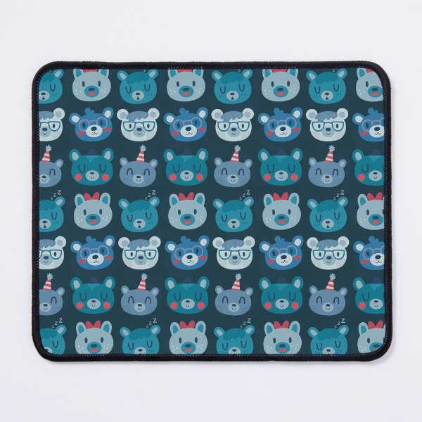 Item preview, Fun Blue Bear Faces Pattern designed and sold by Claire Stamper.