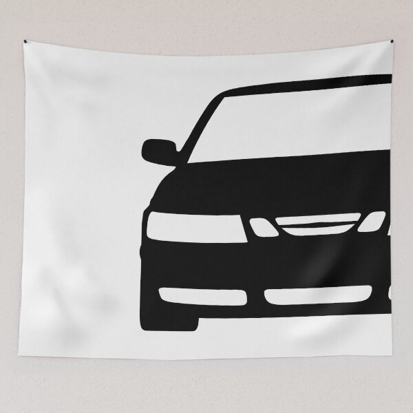 Artikelvorschau, Saab 9-3 1998-2003 schwarze Silhouette entworfen und verkauft von EdimDesign.