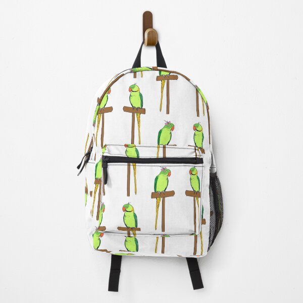 Item preview, Crazy Bird Man with Indian Ring Neck Parrots designed and sold by Laughing Parrot Studio.