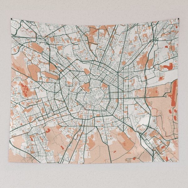 Item preview, Milan City Map of Lombardy, Italy - Bohemian designed and sold by deMAP.