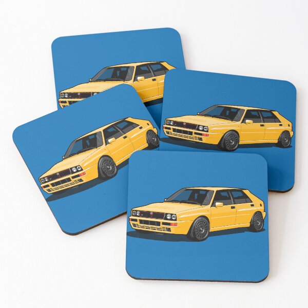 Item preview, 1992 Lancia Delta Integrale Evoluzione HF yellow designed and sold by SketchNinja.