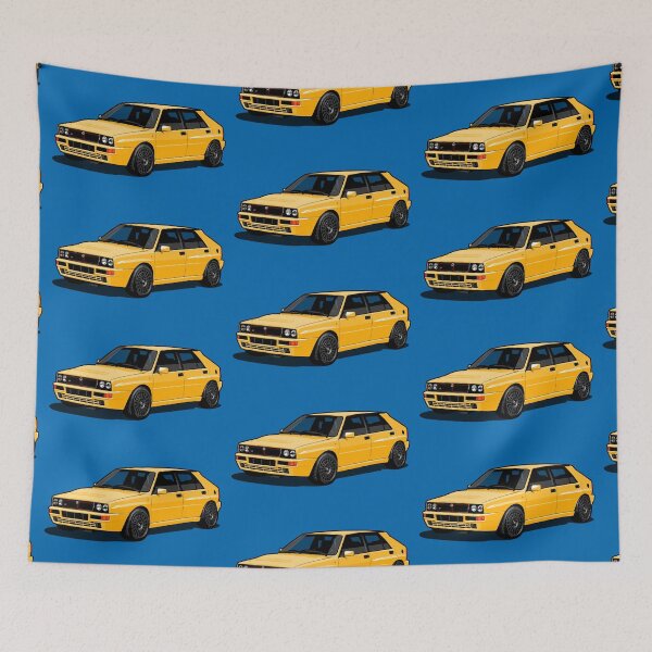 Item preview, 1992 Lancia Delta Integrale Evoluzione HF yellow designed and sold by SketchNinja.