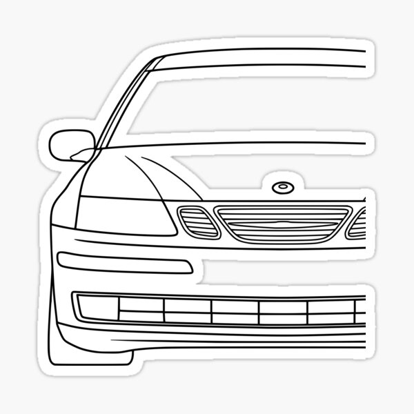 Saab 9-3 2003-2014 black lines Sticker