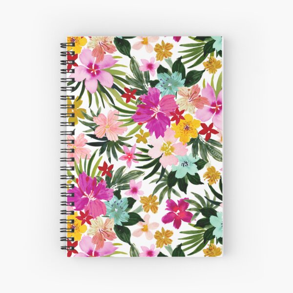 ESCAPISM Tropical Floral Spiral Notebook