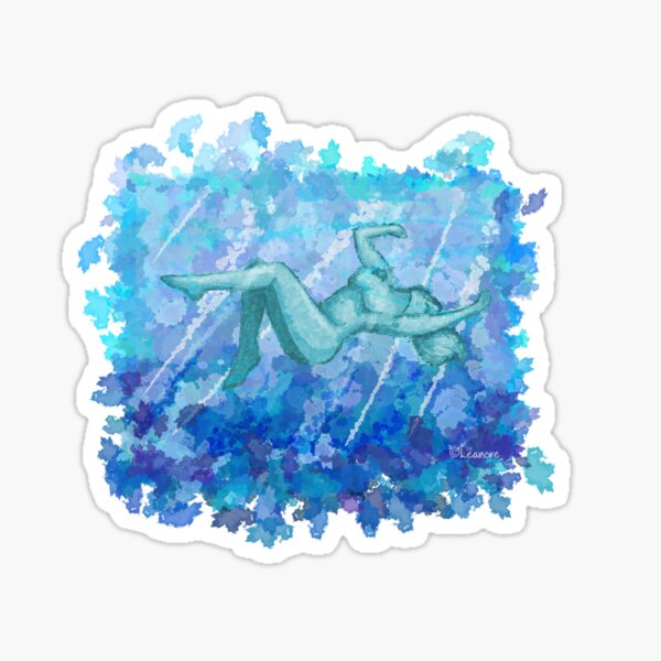Untitled Blue Woman in Water Sticker