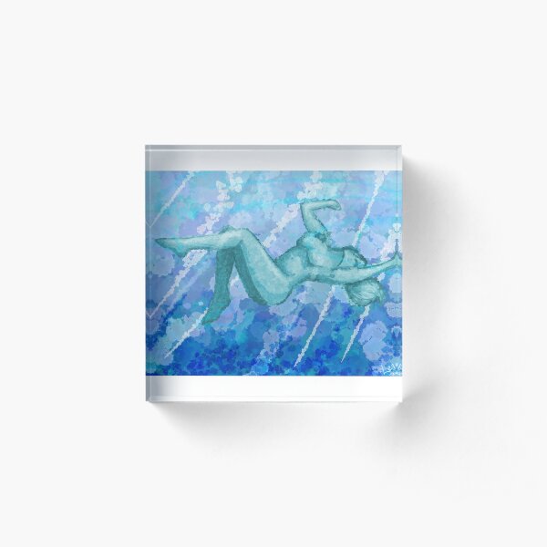 Untitled Blue Woman in Water Acrylic Block