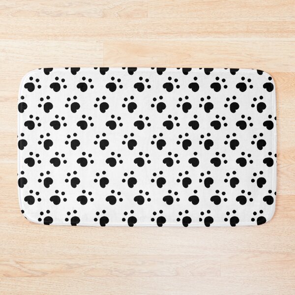 Item preview, Doggy cute paw pattern black and white DOg Mat for entrance gift for mom for dog dad  dog lovers designed and sold by GhostAmine.