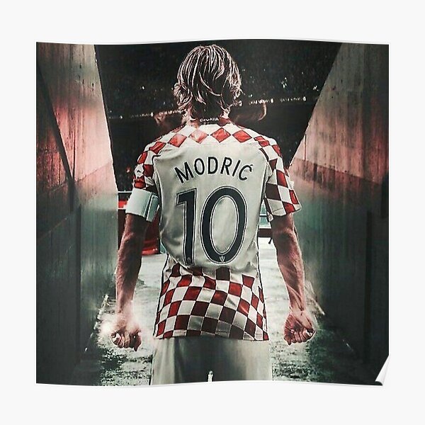 Luka Modric Shirt Poster Real Madrid 17/18 Retro Artwork -   Norway