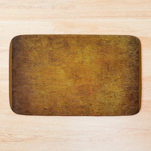Abstract in Burnt Sienna and Gold Bath Mat