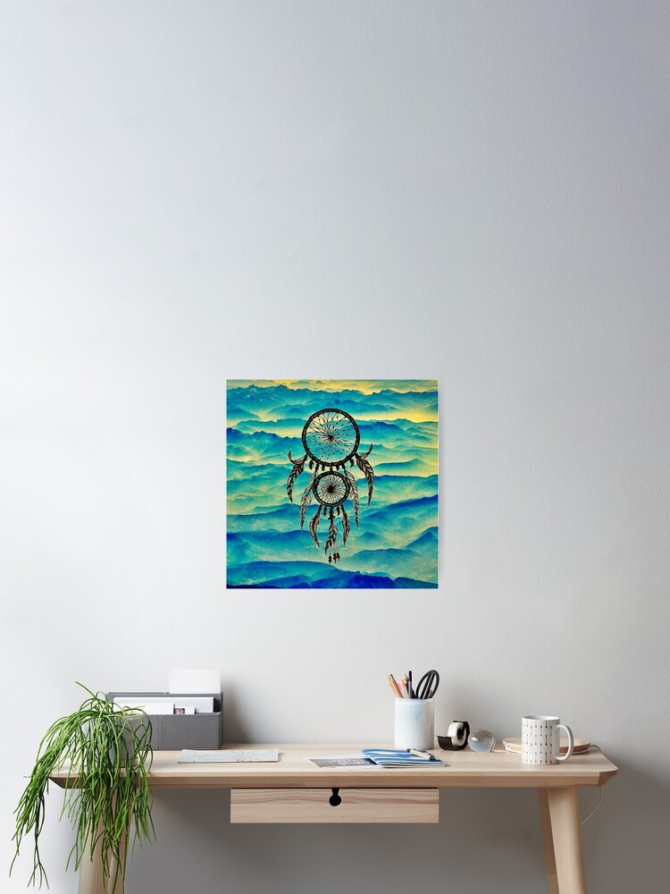 Thumbnail 2 of 3, Poster, dream catcher in the clouds designed and sold by hellcom.