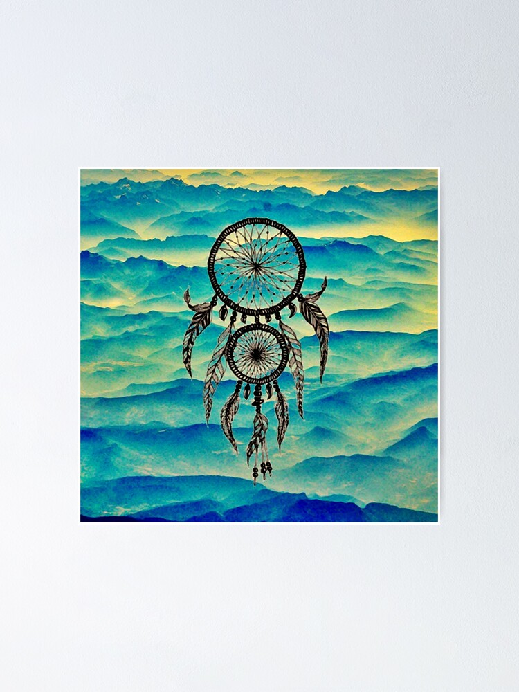 Thumbnail 1 of 3, Poster, dream catcher in the clouds designed and sold by hellcom.