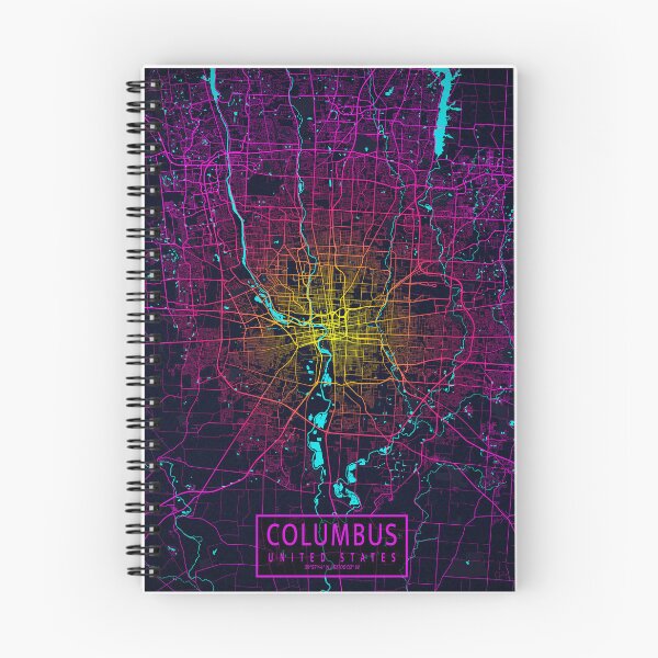 Item preview, Columbus City Map of Ohio, USA - Neon designed and sold by deMAP.