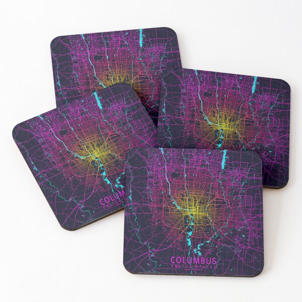 Item preview, Columbus City Map of Ohio, USA - Neon designed and sold by deMAP.