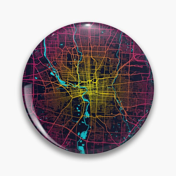 Item preview, Columbus City Map of Ohio, USA - Neon designed and sold by deMAP.