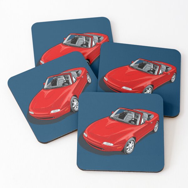 Item preview, Artwork Mazda Miata MX 5 Fire Red open top designed and sold by SketchNinja.
