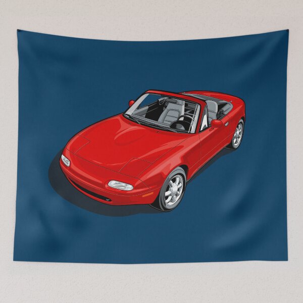 Item preview, Artwork Mazda Miata MX 5 Fire Red open top designed and sold by SketchNinja.
