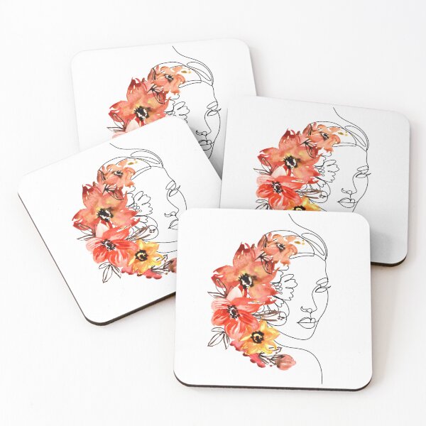 Item preview, Fiery Red Orange Yellow Flower Girl Design designed and sold by CreativNode.