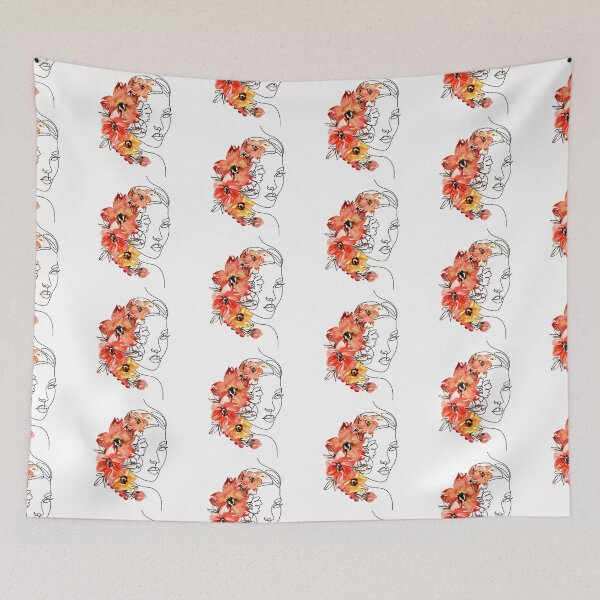 Item preview, Fiery Red Orange Yellow Flower Girl Design designed and sold by CreativNode.